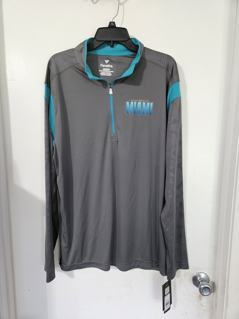 Fanatics Gray & Teal Miami Half-Zip Performance Top